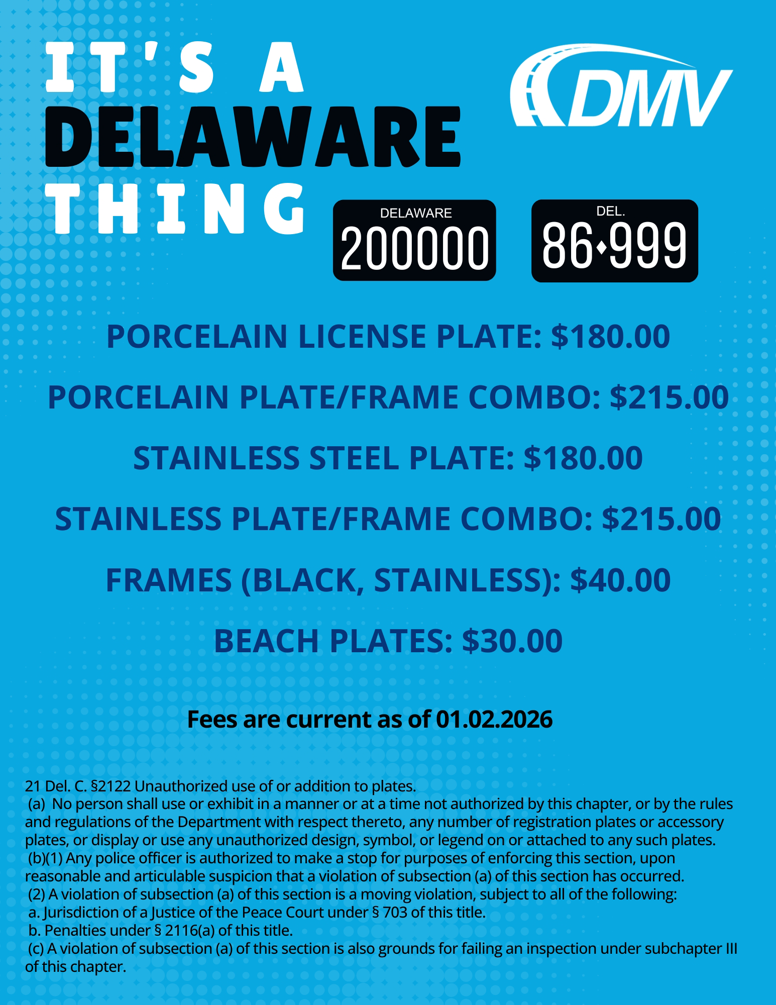 pricing of B&W tags